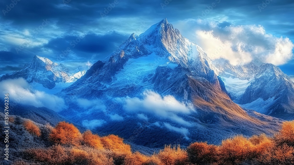 Naklejka premium nature, mountains, landscape, peaks