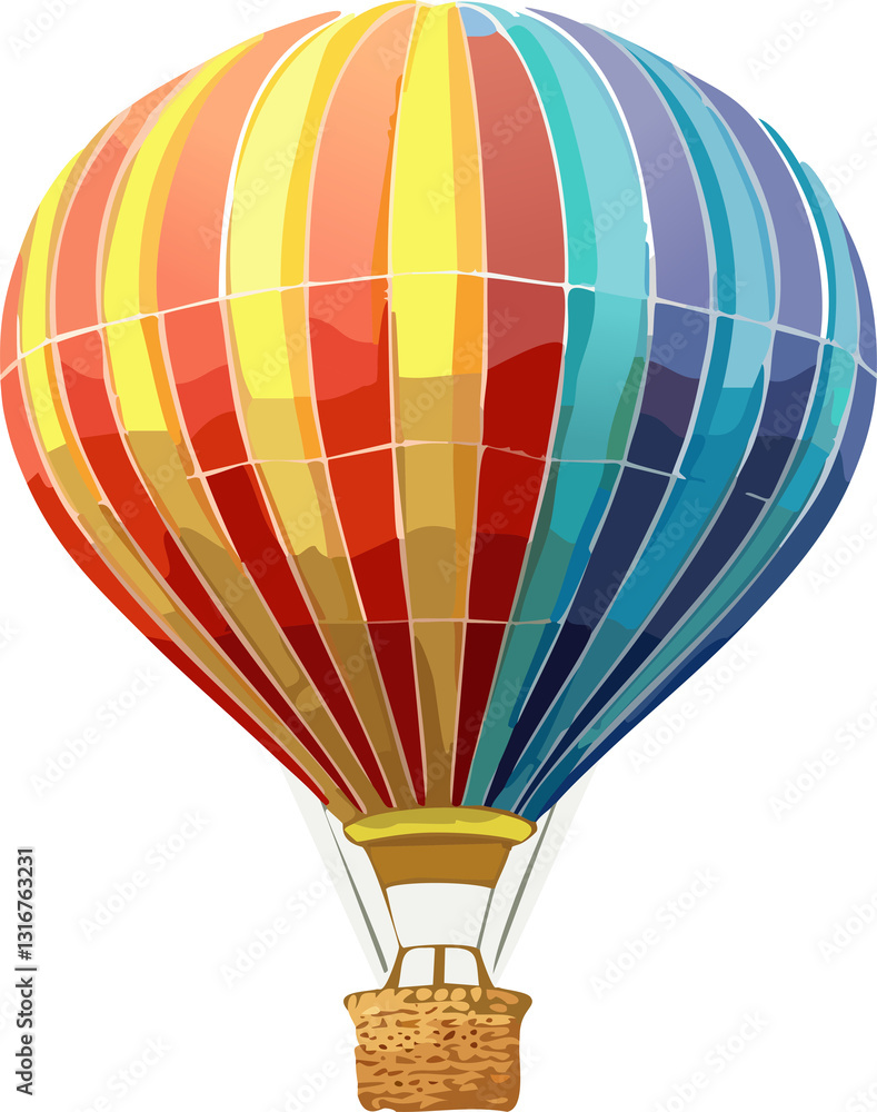 Naklejka premium Isolated Vector Hot Air Balloon Illustration with Transparent Background png