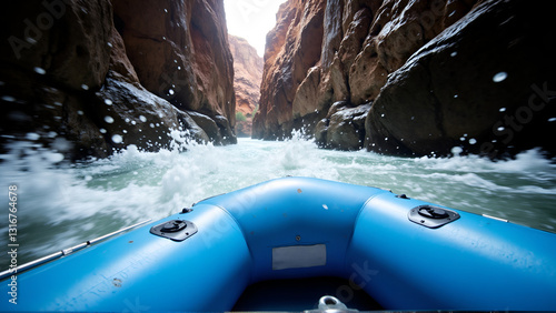 Thrilling White Water Rafting Experience in Dramatic Canyon Setting