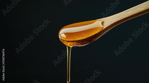 Wallpaper Mural Rich and Smooth Golden Honey Dripping from a Wooden Dipper Torontodigital.ca