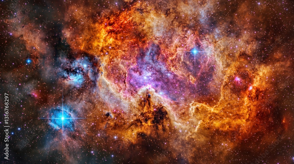 Obraz premium Cosmic Tapestry: A Celestial Dance of Nebulae and Stars