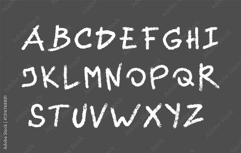 Hand drawn chalk font. Doodle school alphabet set. Hand drawn chalk font. Doodle school alphabet set.