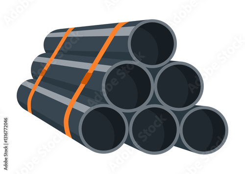 Metallurgy industry production. Steel industry banner symbol. Industrial casting metal. Cartoon flat vector illustration