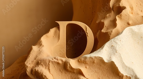 Wallpaper Mural "Desert Typography: a modern minimalist image that creates a visual of desert with "D" character. Torontodigital.ca