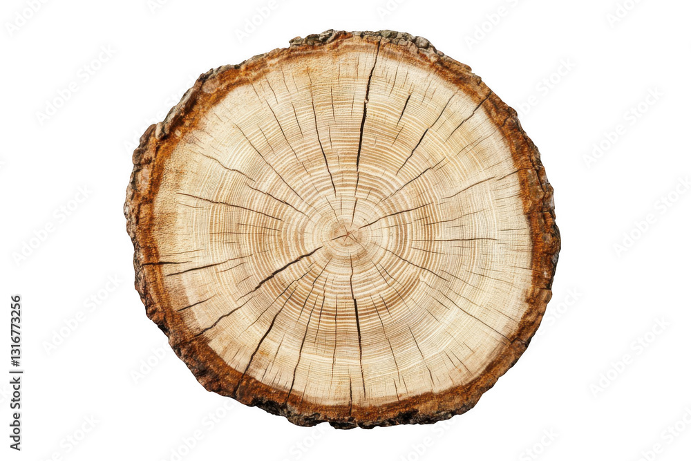 Obraz premium a tree stump slice isolated on a white background