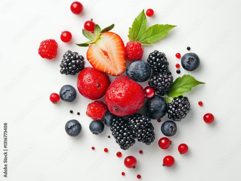 Obraz premium Fruits on a White Background