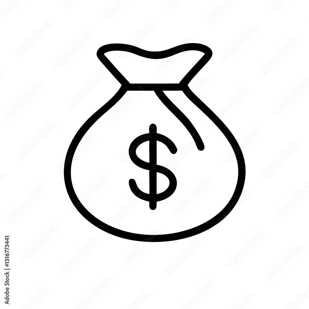Money bag with dollar sign on clear background representing finance and wealth Money bag with dollar sign on clear background representing finance and wealth