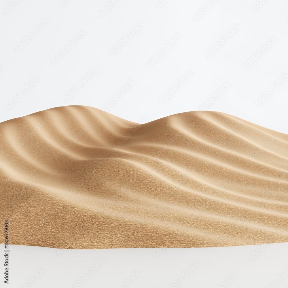 Beige Sand Dunes on White Background Beige Sand Dunes on White Background