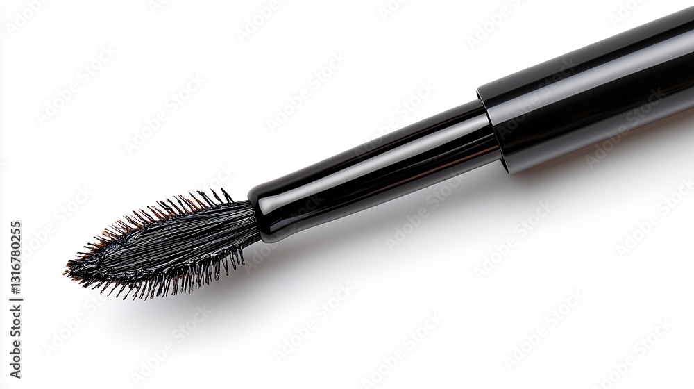 Black Mascara Wand Close up on White Background Black Mascara Wand Close up on White Background