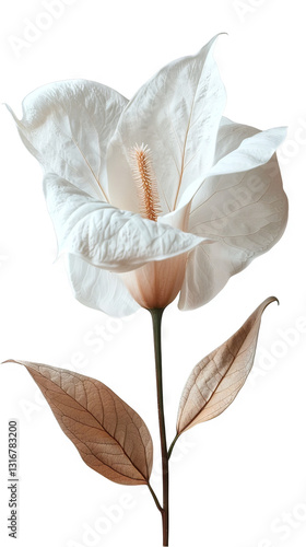 Elegant White Flower Bloom: A Study in Botanical Beauty