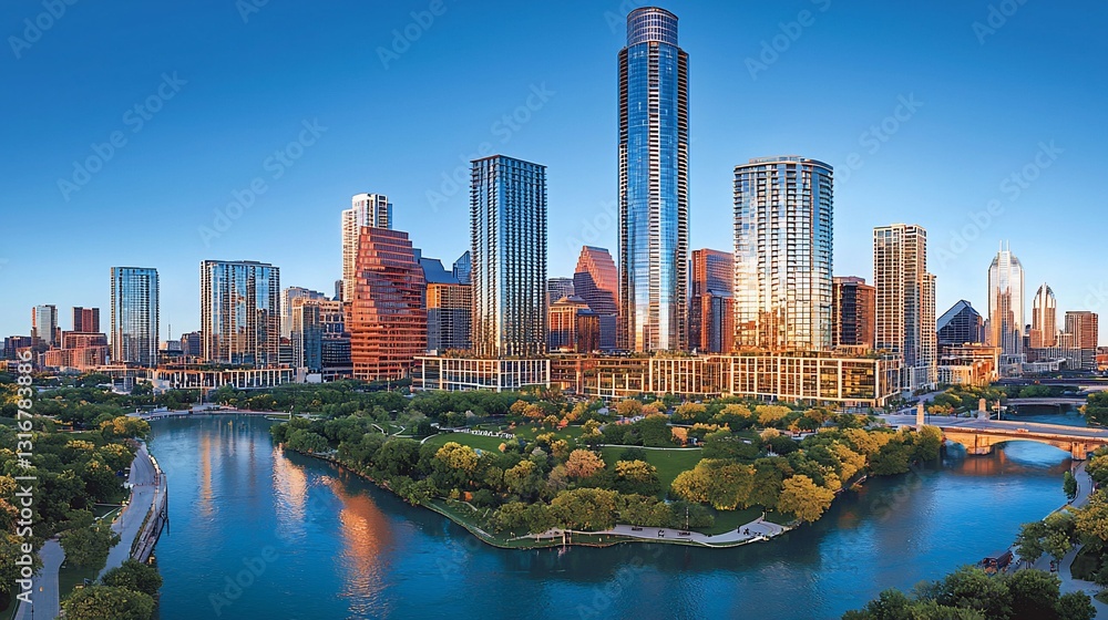 Austin Skyline Riverfront Sunrise Austin Skyline Riverfront Sunrise