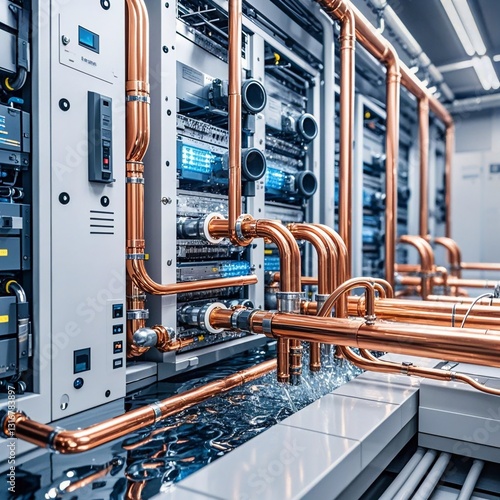 Data center, storage, cooling system, AI, control tower, high-end computer, data storage, graphic card, eco-friendly storage, water cooling, advanced, cooling device,