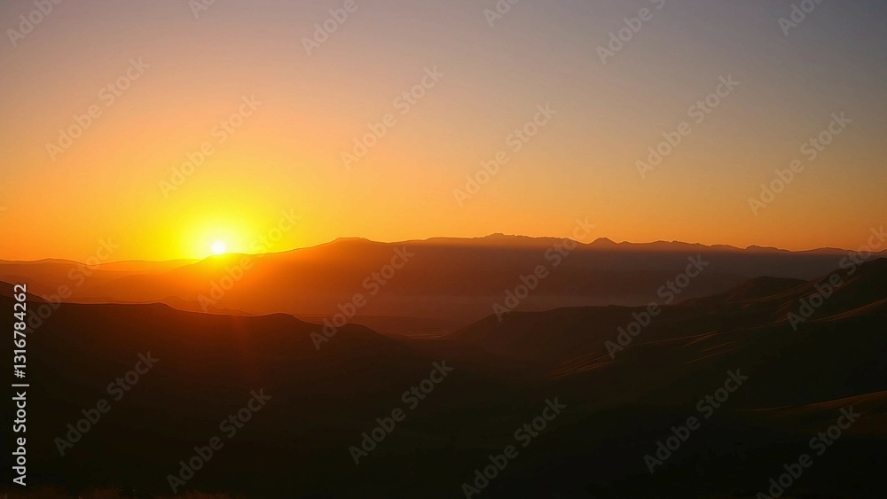 Valley at sunset displays a captivating blend of warm colors elongated shadows and a serene atmosphe Valley at sunset displays a captivating blend of warm colors elongated shadows and a serene atmosphe