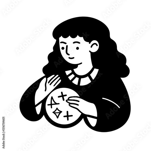 Explore the mystical world of a fortune teller engaging with an enchanting crystal ball
