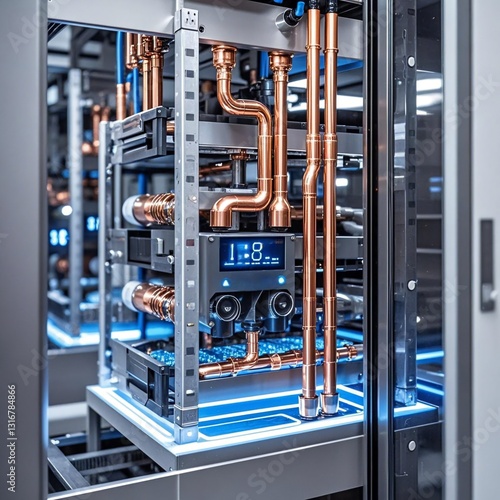 Data center, storage, cooling system, AI, control tower, high-end computer, data storage, graphic card, eco-friendly storage, water cooling, advanced, cooling device,