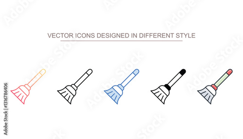 Brush icon design with white background stock illustration