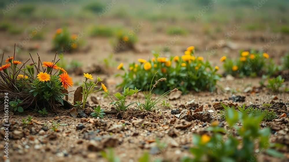 Rainy season has ability to completely transform dry land into a thriving and colorful environment Rainy season has ability to completely transform dry land into a thriving and colorful environment