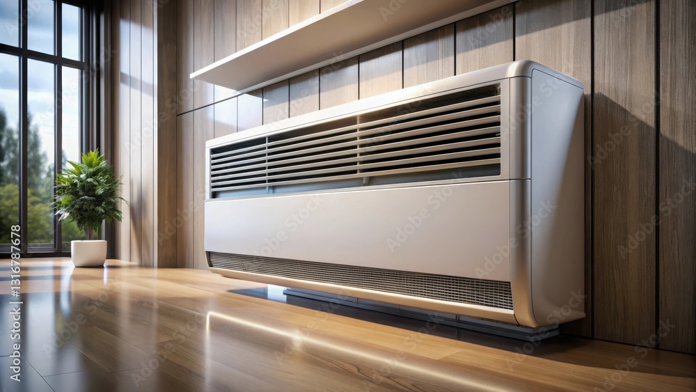 Modern climate control system installed in a contemporary home environment Modern climate control system installed in a contemporary home environment