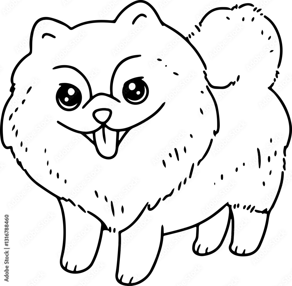 pomeranian outline pomeranian outline