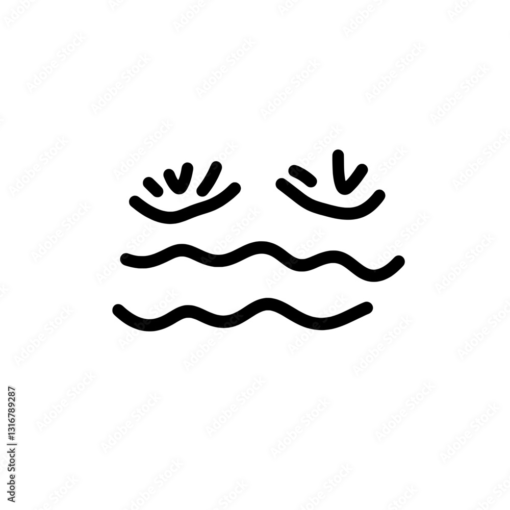 Obraz premium Creative vector illustration of abstract water waves and splashes, showcasing a playful aquatic theme