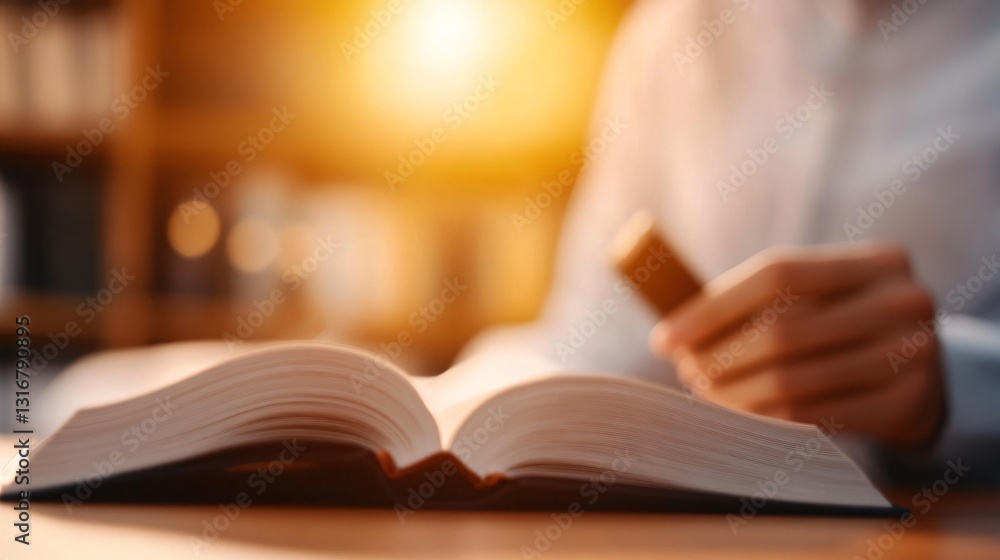 Person reading an open book, warm light illuminating a cozy interior, evokes knowledge and reflection, ideal for educational themes. Person reading an open book, warm light illuminating a cozy interior, evokes knowledge and reflection, ideal for educational themes.