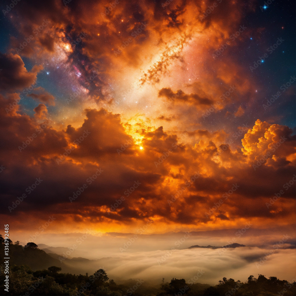Obraz premium dramatic sunset sky