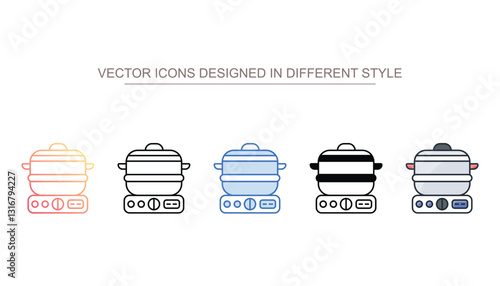 Steamer icon design with white background stock illustration