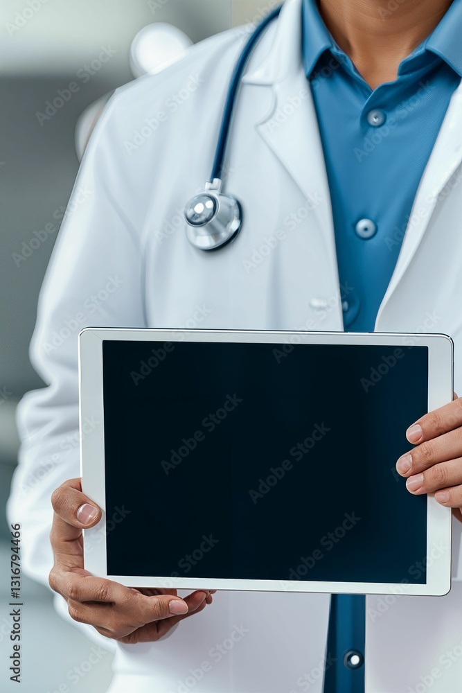 Doctor hold isolated blank screen digital tablet computer Doctor hold isolated blank screen digital tablet computer