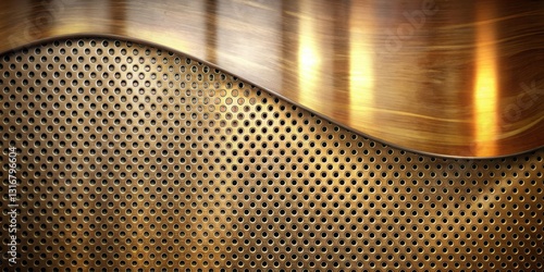 Abstract Gold Metal Texture with Perforated Pattern and Smooth Surface