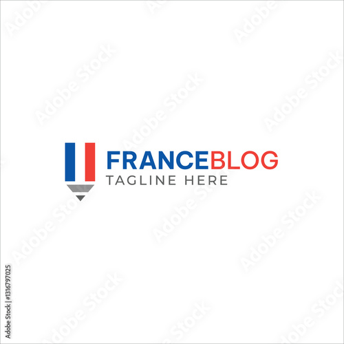 french writer story tellers bloggers, combination of flag of France and pen 