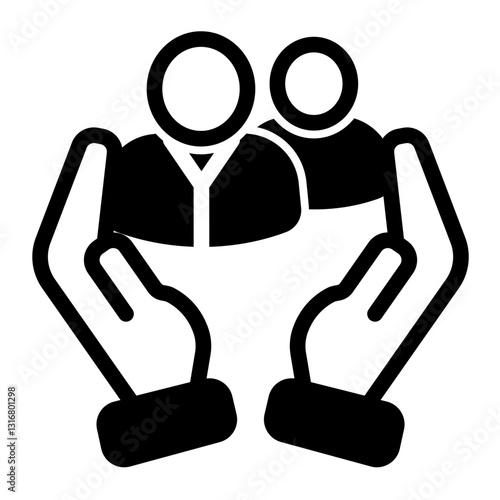 Family Insurance Icon - Mixed Style - Help and Support