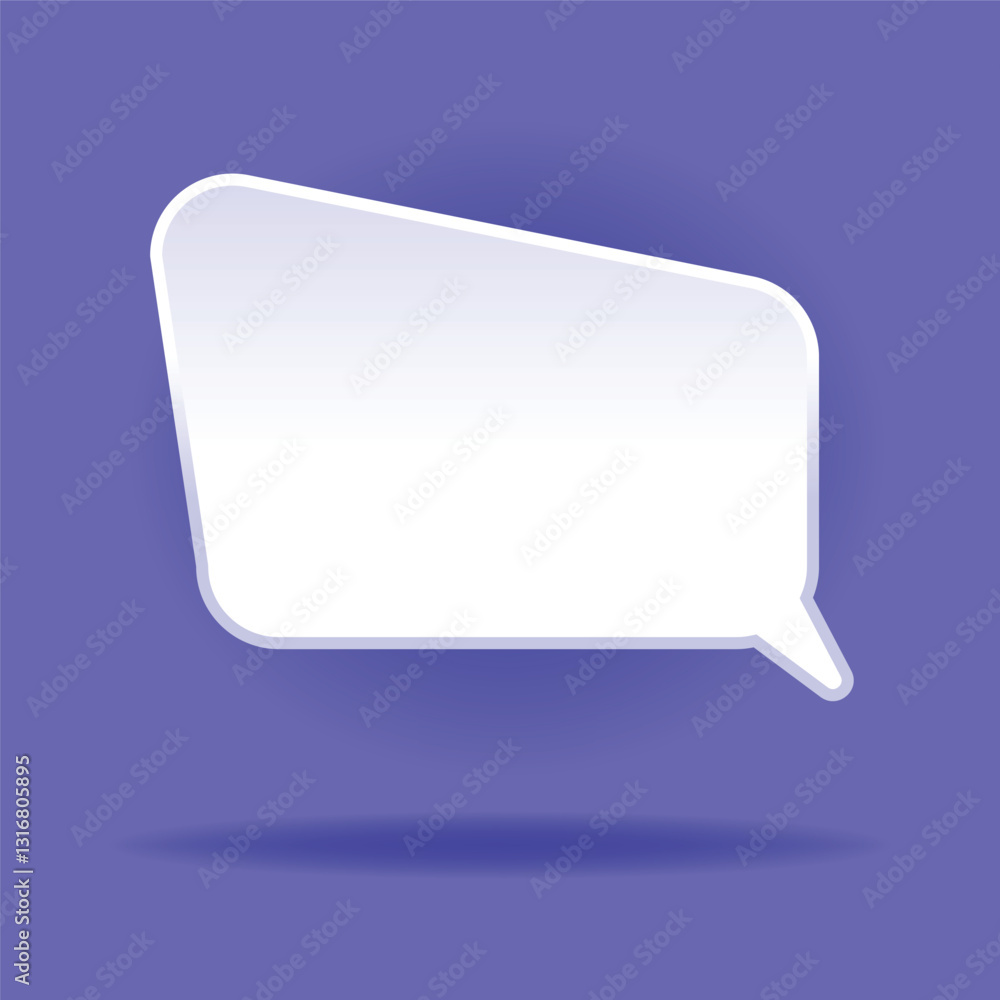Vector 3D speech bubble on blue background Vector 3D speech bubble on blue background