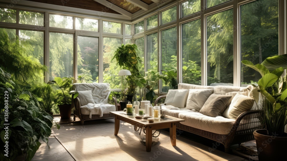 Fototapeta premium peaceful glass sun room