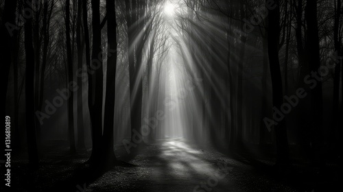 haunting tree black and white