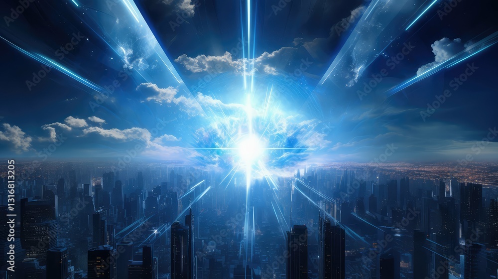 Obraz premium futuristic star burst graphic