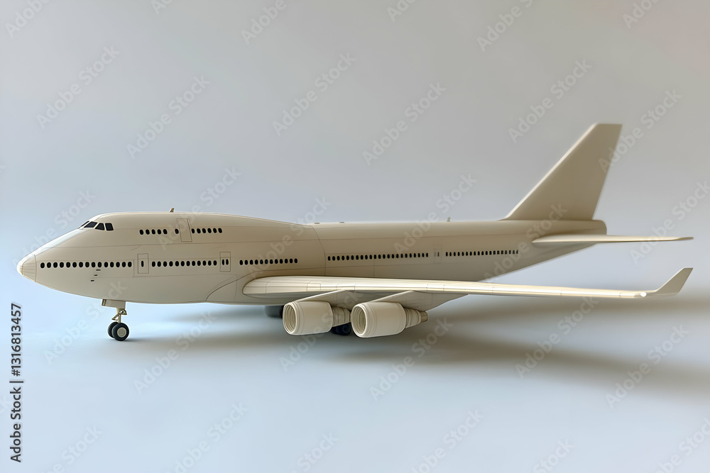 Obraz premium Light Beige Airplane Model Studio Shot