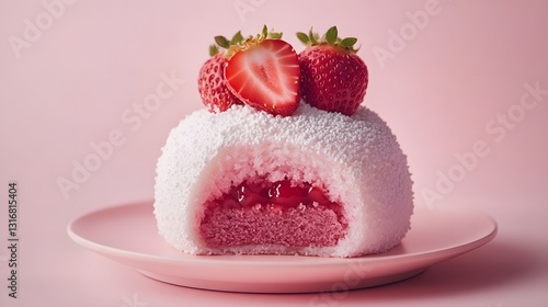 Delectable Strawberry Cake Roll with Creamy Filling and Fresh Fruit Topping