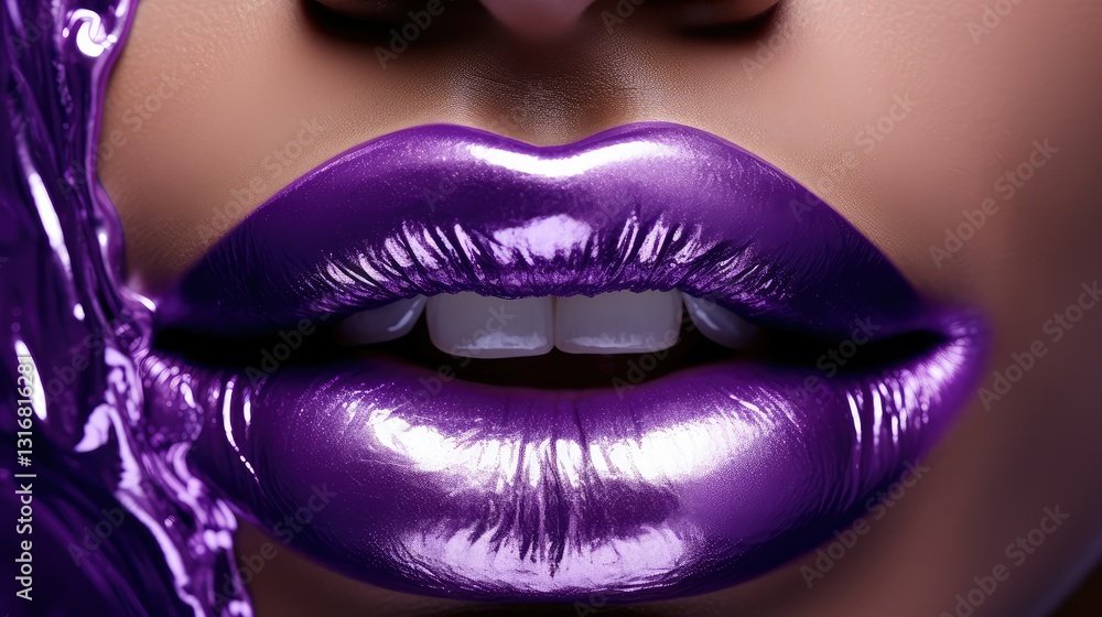 Fototapeta premium metallic purple lips
