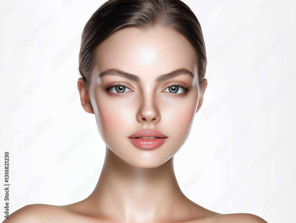 model with a sleek and polished appearance, showcasing a smooth and radiant neckline and upper shoulders. The hair is neatly styled, pulled back to emphasize the clean and minimalistic aesthetic. model with a sleek and polished appearance, showcasing a smooth and radiant neckline and upper shoulders. The hair is neatly styled, pulled back to emphasize the clean and minimalistic aesthetic.