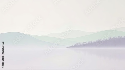 Wallpaper Mural Serene Misty Mountain Lake Landscape Calm Nature Scene Torontodigital.ca