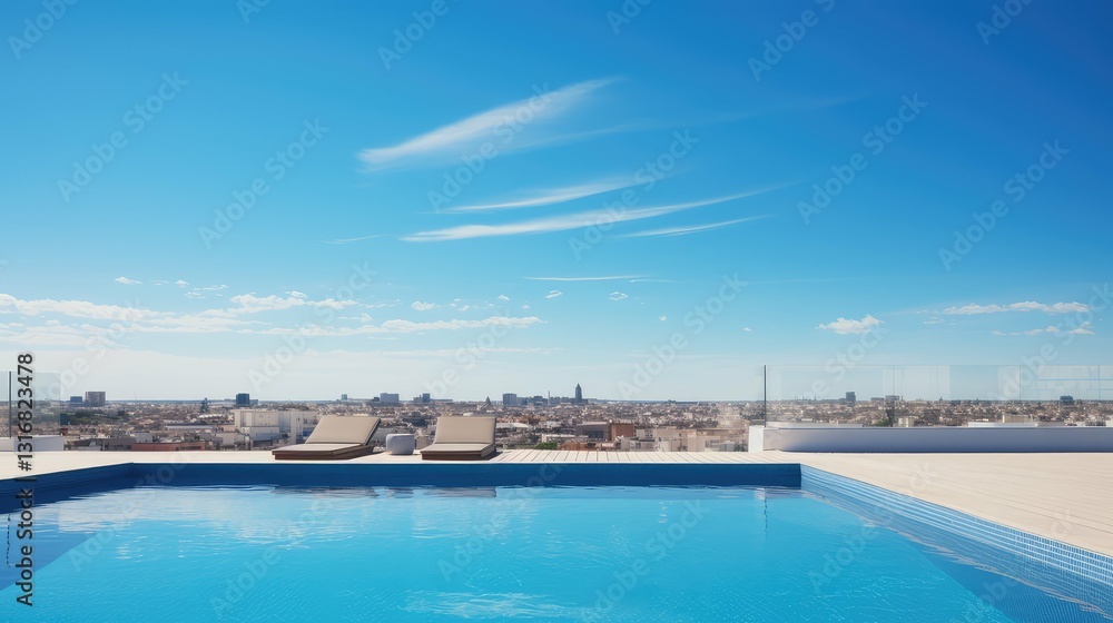 Fototapeta premium serene roof blue sky