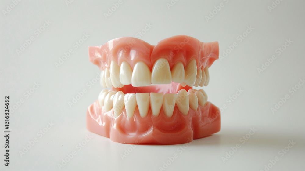 Obraz premium Artificial teeth product shoot, on an isolated white background, object focused, png, stock image, hd quality, blog post