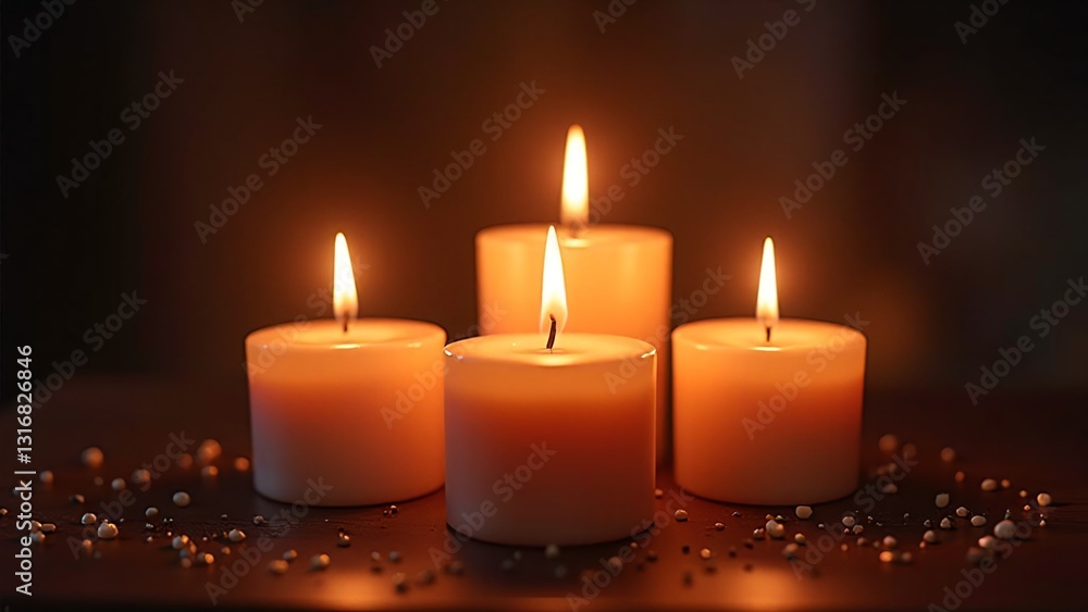 Warm Candlelight Glow with Soft Flames and Subtle Decorative Elements Warm Candlelight Glow with Soft Flames and Subtle Decorative Elements