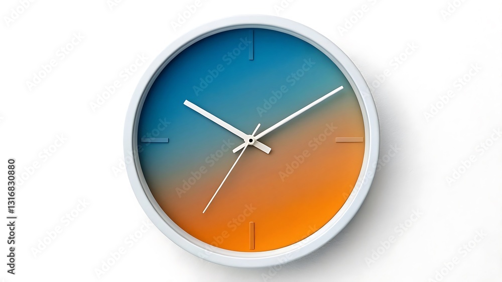 Modern Gradient Wall Clock – Stylish Blue Orange Decor Timepiece Modern Gradient Wall Clock – Stylish Blue Orange Decor Timepiece