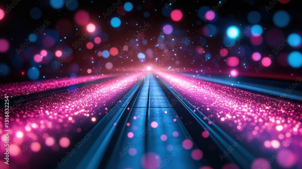 Obraz premium Futuristic pathway glowing with vibrant lights