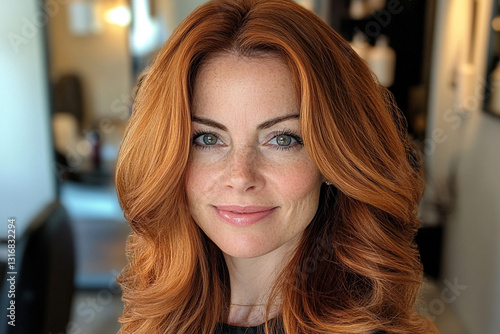 Wallpaper Mural Freshly styled hair showcases a vibrant look after a keratin and botox treatment at a chic salon, enhancing natural beauty and shine Torontodigital.ca