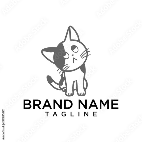 cute cat character with confused facial expression for branding that invites smiles