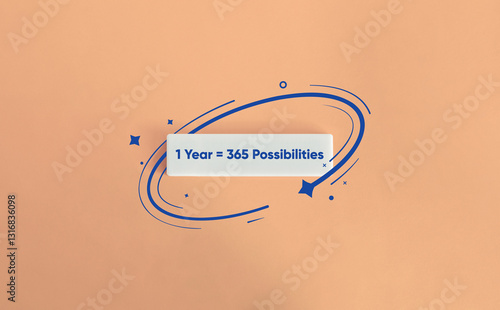 Принти на полотні One year equals 365 possibilities motivational message and concept image