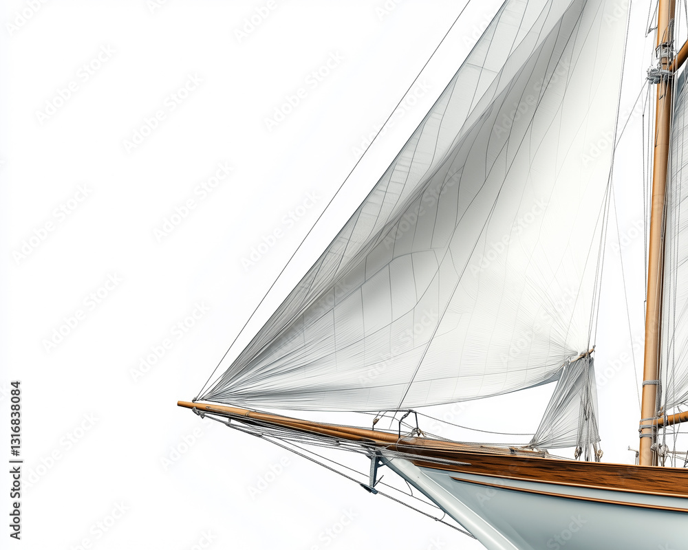 Fototapeta premium Stunning close-up image of a sailing boat portraying the essence of freedom and adventure.