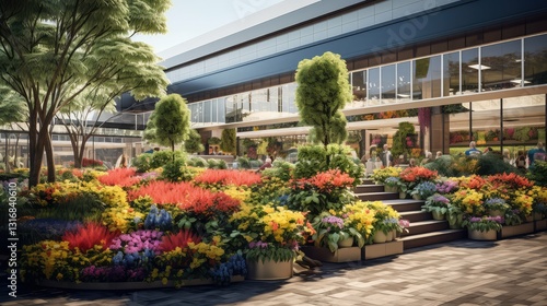 Wallpaper Mural shopping building mockup plants Torontodigital.ca